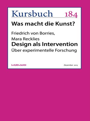 cover image of Design als Intervention